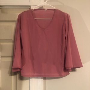 Blush pink chiffon blouse